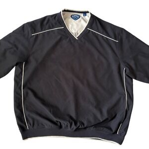 Callaway Golf Sport Mens Pullover Jacket Black V Neck Lightweight Size XL